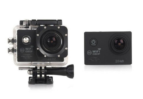 A7 waterproof mini action camera — in use