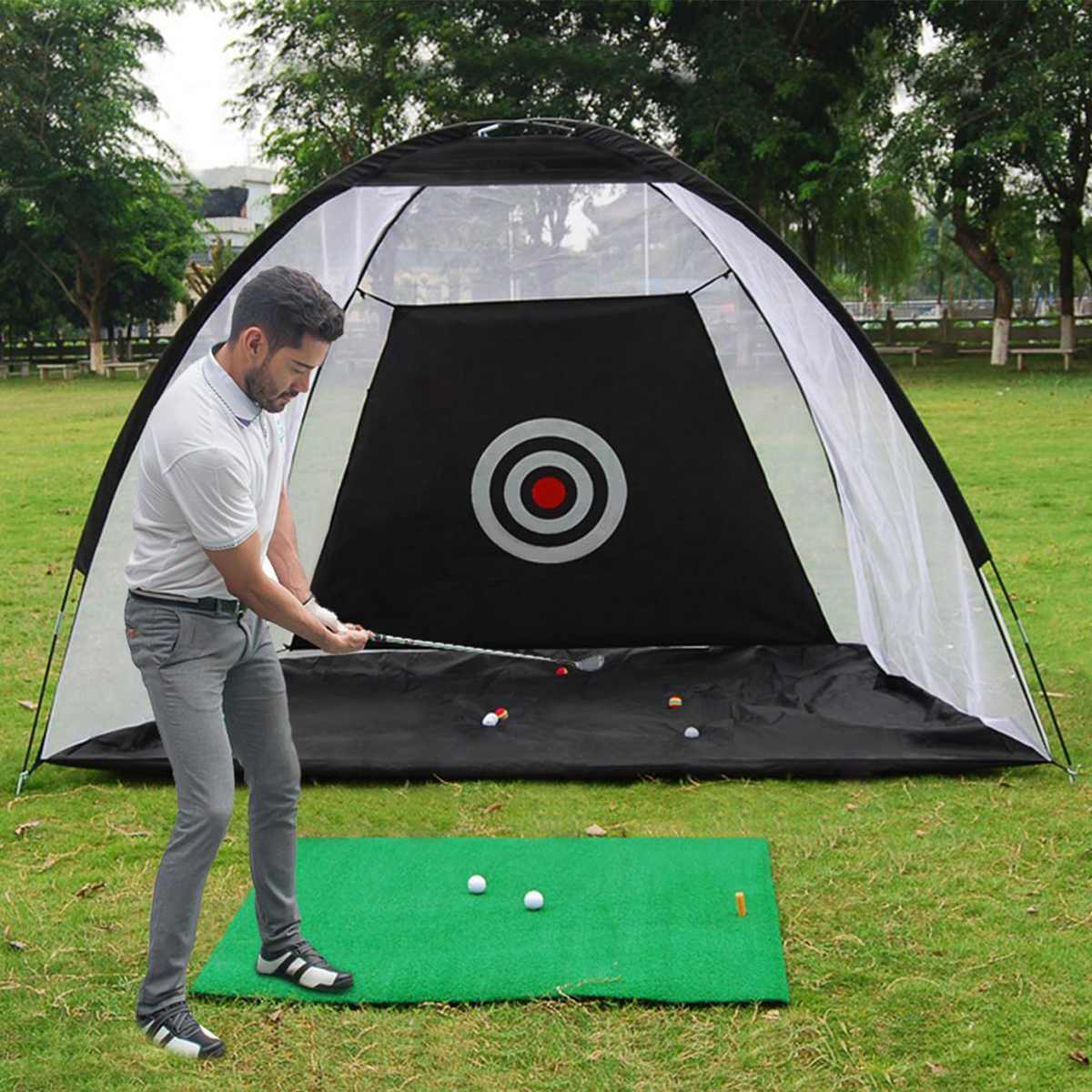 Backyard golf practice net cage — main product photo