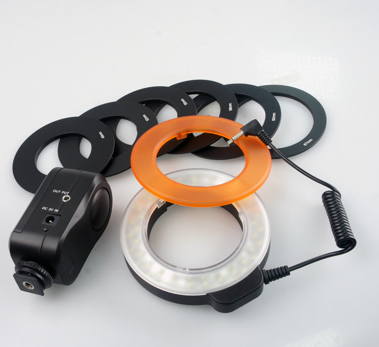 LED ring light for photography — close-up detail view