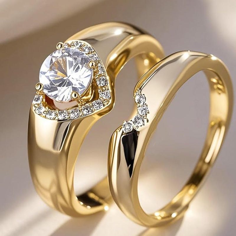 Paw-shaped two-piece ring set — main product photo