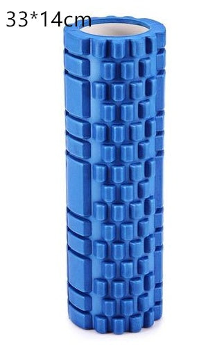 Yoga Foam Roller with textured surface designed for muscle relief and recovery, measuring 33x14cm.