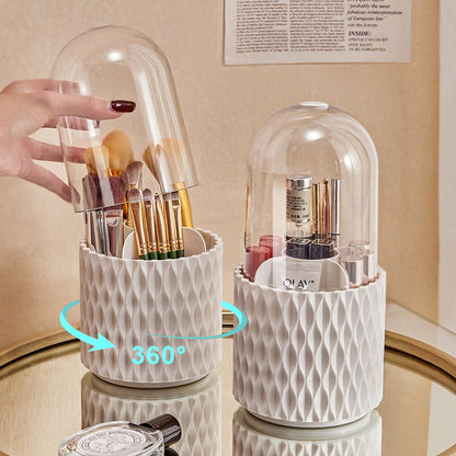 Rotating acrylic makeup brush holder — main product photo