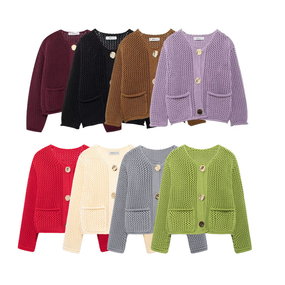 Round-Neck Single-Breasted Jacket