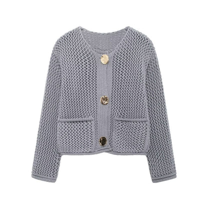 Round-Neck Single-Breasted Jacket