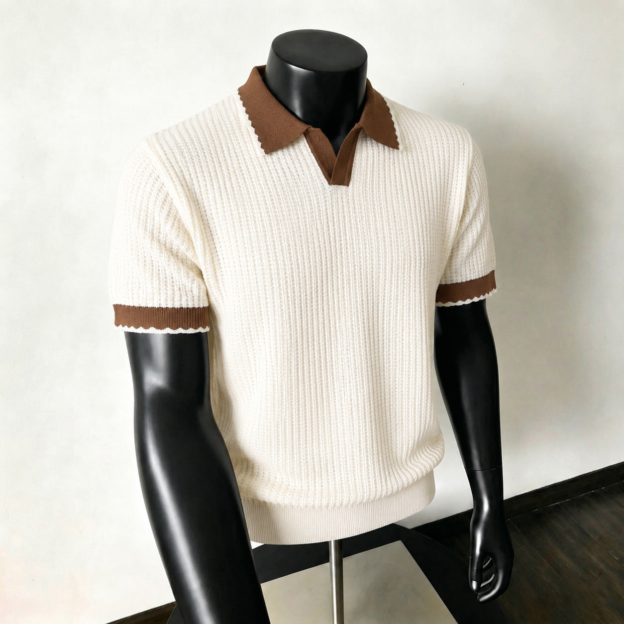Apricot short-sleeve lapel suit — main product photo
