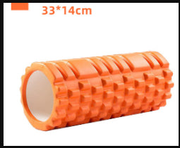 Yoga Foam Roller in orange color, 33*14cm, designed for muscle recovery and targeted pain relief.