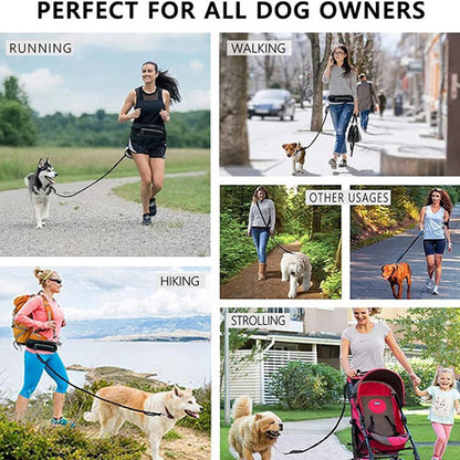 Hands-Free Bungee Dog Leash Belt