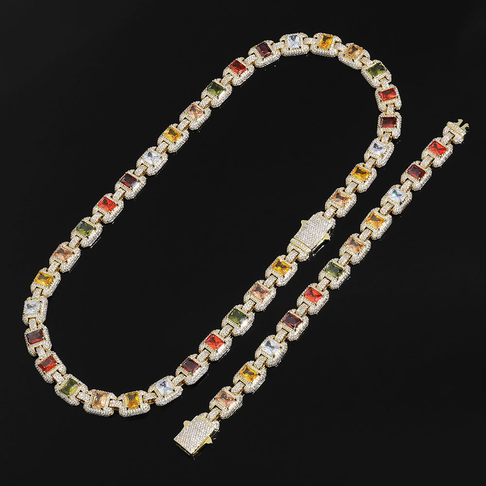 Gold zircon chain necklace — main product photo