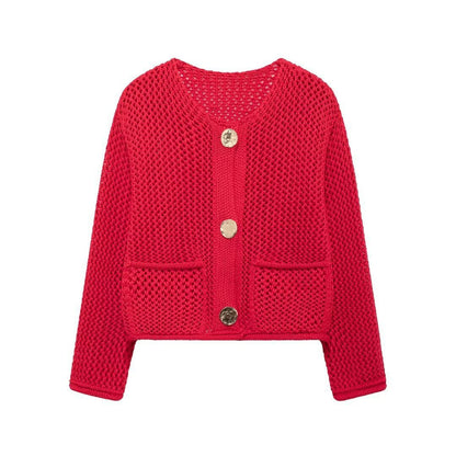 Round-Neck Single-Breasted Jacket