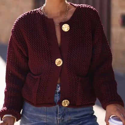 Round-Neck Single-Breasted Jacket