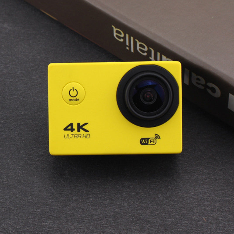 Waterproof mini sports DV camera — in use
