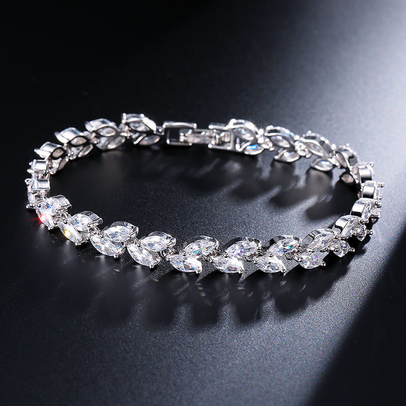 Willow leaf zircon bracelet — main product photo